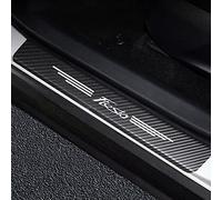 4 pièces Autocollants Protection Seuil Porte de Voiture pour Fo-RD Fusion Fiesta Edge Escape, Accessoires de décoration de Plinthes Auto en Fibre Carbone de Anti-Rayures, Fiesta White