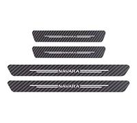 4 pièces Autocollants Protection Seuil Porte de Voiture pour NIS-san Juke Kicks Cube DAYZ NAVARA Terra, Accessoires de décoration de Plinthes Auto en Fibre Carbone de Anti-Rayures, NAVARA