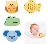 4 Pieces Baby Bath Sponge,Children's Bath Sponge,Hydrophilic Baby Sponge,Konjac Bath Sponge For Baby,Soft Cute Shapes For Children
