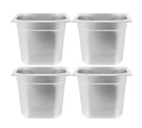 4 Pièces Bac à Vapeur en Acier Inoxydable 1/6, 6 Pouces, Argenté