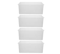 4 Pièces Bac de Lavage Carré en Plastique Transparent | Parois Intérieures Lisses et Surface Non Poreuse, Rangement Ordonné sur Paillasse, Réutilisable pour Flacons et Expériences