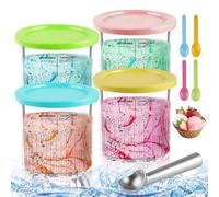 4 Pièces Bacs À Crème Glacée Pour Ninja Creami, Pots De Crème Glacée, Récipients À Crème Glacée De Rechange Pour NC500 NC501, Accessoires De Sorbetière Récipients Creami Pour Sorbetière Bacs À Glace
