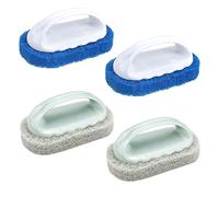 4 pièces Baignoire de Carrelage Nettoyage Sponge Brosse Abrasive Pads Brspe Sponge Scoreures Complet Plide Hord Telt Durm, pour Le Nettoyage de l'évier Mural de Salle de Bain de la Cuisine, Poignée