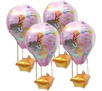 4 Pièces Ballon en Aluminium Rose de Montgolfière Décorative | Léger, Film D’aluminium, pour Portes et Murs, Style Délicat, Couleur Attrayante, Usage Fête