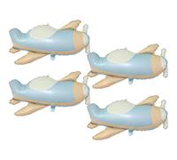 4 Pièces Ballons Avion, Magnifiques Grands Ballon Mats en Forme d'Avion, Ballons Réutilisables en Aluminium, Décoration de Fête d'Anniversaire pour Enfants