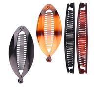 4 Pièces Banana Clip Hair,Pince Banane Cheveux Femme Longue Pinces Double Rangée Dents Femmes Vintage Extra Grande Bananes Clips Coiffure Accessoires Classiques Grand Hair Clip Pince,pour Women
