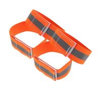 4 Pièces Bande Réfléchissante de Jambe Orange pour Cyclisme Nocturne, | Visibilité Renforcée, Ajustement Rapide du Pantalon, Prévention des Accrocs de Chaîne, Adaptée aux Poignets et Chevilles
