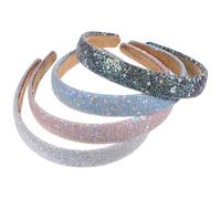 4 Pièces Bandeau à Paillettes et Sequins, Large, Rembourré | Tissu, Maintien Confortable des Cheveux, Style Élégant, pour Mariages et Spectacles, Usage Quotidien