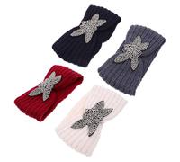 4 Pièces Bandeau Chaud en Tissu Tricoté, Style Vintage | Accessoire Cheveux Élégant, Usage Polyvalent, Adapté aux Promenades, Jogging et Leçons, Taille Unique