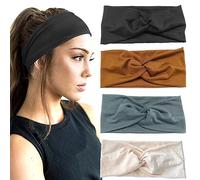 4 Pièces Bandeau Cheveux Femme Large Élastique, Yoga Sport Headband Serre tete femme,Vintage Accessoires Cheveux