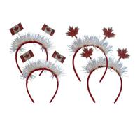 4 Pièces Bandeau de Festival Feuille D’érable en Feutre, Accessoire | Décoration de Tête pour Parade, Photo Props, Fêtes Patriotiques, Garçon Fille, Finition Lumineuse
