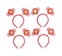 4 Pièces bandeau du nouvel an hair toppers bandana headband bandeau 2022 décor du nouvel an chinois bandeau de noël casque cerceau de cheveux accessoires pour cheveux rouge COLLBATH