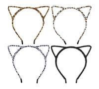 4 Pièces Bandeaux D'Oreille De Chat, Bandeaux Moelleux, Bandeaux Mignons, Bandeaux De Lavage Du Visage, Bandeaux De Fête, Bandeaux Amusants.