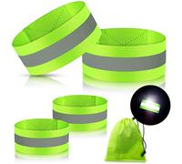 4 Pièces Bandes Réfléchissantes Bandes Réfléchissantes Haute Visibilité Bracelets à Bande Réfléchissante Équipement Réfléchissant de Course pour Courir Cyclisme Marche Bras Poignet Cheville Jambe