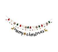 4 Pièces Bannière Noël Décoration LED Fête Suspendue Drapeau Feutrine Papier Convient Maison Bureau Célébration Mariage Événement, Style A
