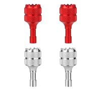 4 Pièces Bâtons de Contrôleur de Drone, Joystick de Contrôle de Drone Détachable Pouce à Bascule Remplacement pour DJI Mini 3 Pro DJI Contrôleur Intelligent RC Accessoires (Argent, Rouge)