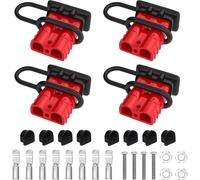 4 Pièces Batterie Connecteur 50 Ampères Rouge, Connectique Batterie, Connecteur Rapide Pr De Connecteur 50amp 600v Avec Bouchon D'étanchéité Noir[Car4212718]