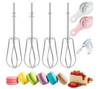 4 Pièces Batteur à Oeufs Manuel Fouet en Acier Inoxydable avec 2 Séparateurs de Blanc D'oeuf pour Faire Des Desserts, CrèMe Fouettée, Jus D'Oeuf, etc.