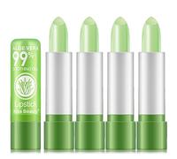 4 Pièces Baume pour les lèvres hydratant, Aloe Vera Hydratant Température Changement de couleur rouge à lèvres, Brillant à Lèvres Baume à Lèvres Hydratant