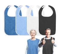 4 Pièces Bavoir Adulte,Bavoirs pour Personnes Âgées et Réutilisables Lavables,75 cm X 45 cm Bavoirs pour Adultes, Bavoir Adulte Homme et Femmes,Handicapés Femmes et Hommes Vêtements Protecteurs
