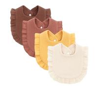 4 Pièces Bavoir D'allaitement Pour Nouveau-nés Coton Rot Tissu Doux Et Respirant Bave Nourrissons Bébé Dentition Alimentation Serviette Soins Infirmiers Pour Bébé