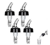 4 Pièces Bec Verseur Alcool 30ml, Doseur Automatique de Bouteille en Plastique, Verseur de Liqueur Précis pour Vin, Cocktails, Spiritueux, Accessoires de Bar et Maison - Transparent