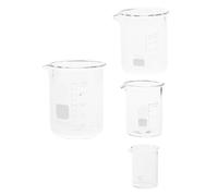 4 Pièces Béchers Scientifiques en Verre 10ml 25ml 50ml 100 Ml | Graduations Précises, Base Stable, Parois Lisses, pour Chimie et Laboratoires Professionnels