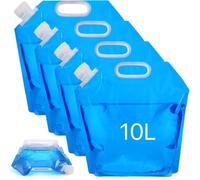 4 Pièces Bidon Eau Bidon 10L Pliable Transparent Étanche Camping Voyage | Poche A Eau Jerrican Eau 10L Réservoir Souple Adapté Randonnée Pique Nique Stockage D'eau Voiture