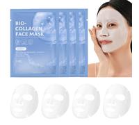 4 Pièces Bio Collagen Overnight Mask, Bio Collagen Real Deep Mask, Masque Hydratant au Collagène Soluble, Masque de Nuit Anti-rides pour Hydrater, Antirides, Nettoyer