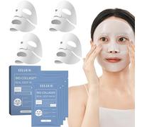 4 Pièces Bio Collagen Real Deep Mask, Bio Collagen Deep Hydrating Overnight Mask, Masque de Collagène, pour Hydrater, Antirides, Nettoyer