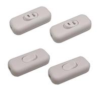 4 Pièces Blanc Interrupteur Torpedo, Interrupteur Lampe de Chevet, Remplacement du commutateur en ligne, Interrupteurs à Bascule Bi-Polaires 6A 250V, pour Petit Appareil, Lampe (Blanc)