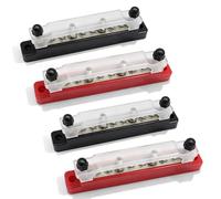 4 Pièces Bloc de Distribution D'alimentation, 12-48V Barres de Distribution D'énergie BusBar avec Couvercle, 150A La Bornier Distribution avec 6 Boulons de Borne M4 et 4 Boulons M6 pour Voiture Yacht