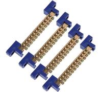 4 pièces Bloc de Distribution Électrique 12x2x1,2cm, Barrette de terre | Base Isolante Bleue, Douze Trous, Fixation par Vis, Relie Plusieurs Points pour Câblage Marin et Véhicules