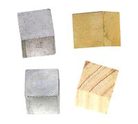 4 Pièces Bloc des Éléments en Cuivre Fer Aluminium Bois | Kit Pédagogique de Physique, Stockage Plastique Pratique, Investigation Scolaire