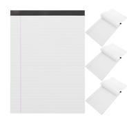4 Pièces Bloc-notes Juridique A4 Blanc à Larges Lignes, Papier