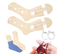 4 Pièces Bloqueur à Chaussettes Taille Réglable Anneaux en Crochet Réglables en Métal Bloc-Chaussettes Planche à Chaussettes Support de Chaussettes en Bois Forme de Présentoir