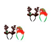 4 Pièces Bois bandeau bonnet noel bandeau noel bandeaux de noël pour adultes chapeau de lutin de noël pince à cheveux de noël cerceau de cheveux d' de noël Chiffon Beaupretty
