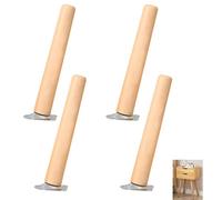 4 Pièces Bois Pieds de Meubles Couleur du Bois Hêtre Inclinaison Cône Pieds Meuble Jambes de Socle,pour Table Basse Canapé Meuble TV(Color:A,Size:60cm/23.6in)