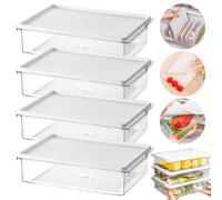 4 Pièces Boite a Charcuterie pour Frigo, Boites Alimentaires Hermétiques, Boîte a Charcuterie Fresh avec Couvercle, Boîte Alimentaire Hermétique Réutilisable,Anti-fuite,Boîte de Conservation de Viande