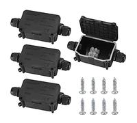 4 Pièces Boîte de Jonction étanche IP66, Boite de Derivation Etanche Exterieur, Connecteur de Câble 2 Voies Connexions PG9 pour Câble Ø3-8mm Ø6mm-10mm