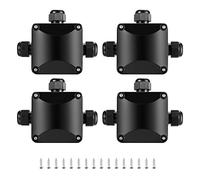 4 Pièces Boîte de Jonction IP68, Connecteur Étanche 3 Voies Connecteurs Boîtier Électrique Extérieur, Boite Raccord Electrique Etanche - Ø 5.5mm-10.2mm/Noir