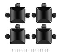 4 Pièces Boîte de Jonction IP68, Connecteur Étanche 3 Voies Connecteurs Boîtier Électrique Extérieur - Ø 5.5mm-10mm/Noir