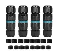 4 Pièces Boîte de Jonction IP68,Pratique,Connecteur de câble à 3 broches pour câble de terre de 5 à 12 mm de diamètre,Boîtes de jonction d'extérieur,Convient pour jardin, extérieur,sol,toit
