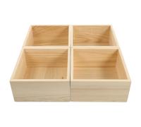 4 Pièces Boîte de Rangement sans Couvercle, 15x15x7,2 CM | Style Rétro, Présentation de Table, Usage Polyvalent pour Atelier Créatif, Salle de Bain et Décoration