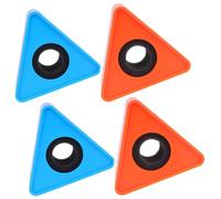 4 Pièces Boîte Logo Microphone Triangulaire, Support Stable | ABS et Mousse, Positionnement Sûr sur Table, Usage Reportage et Chant, pour Journalistes et Animateurs