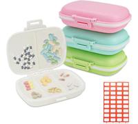 4 Pièces Boîte Organisatrice De Pilules De Voyage,Boîte À Comprimés Portable Avec 8 Compartiments,Mini Pilulier De Poche Boite Medicaments Rangement Avec Étiquettes (4 Couleurs)