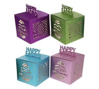 4 Pièces Boîtes de Bonbons de Pâques en Papier, Œuf Festif
