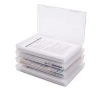 4 pièces Boîtes de Rangement Rectangulaires Transparent, 30,6*22,4*2,3CM, Boite de Rangement Plastique Transparente A4, Boîtes d'archives en plastique, convient pour ranger des livres et des documents
