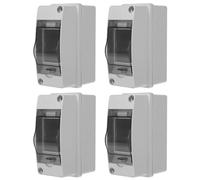 4 Pièces Boîtier de Distribution Électrique Extérieure à 2 Voies | Couvercle Transparent, ABS et Pc, Rails D’installation, Zones Côtières et Chantiers, Contrôle Instantané