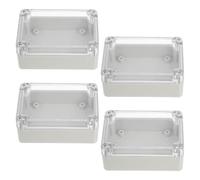 4 Pièces Boîtier Étanche ABS Transparent Couvercle Clair Robuste | Structure Conviviale pour Projets Électroniques, Absorption des Chocs, Usage en Extérieur et Bricolage